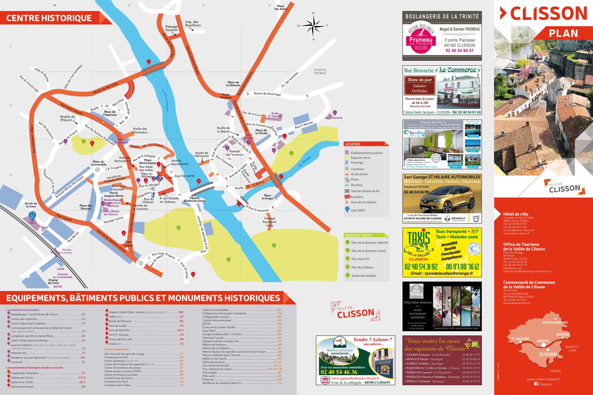 Plan de la Ville de Clisson - Centre historique