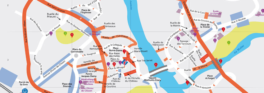Carte du centre ville de Clisson