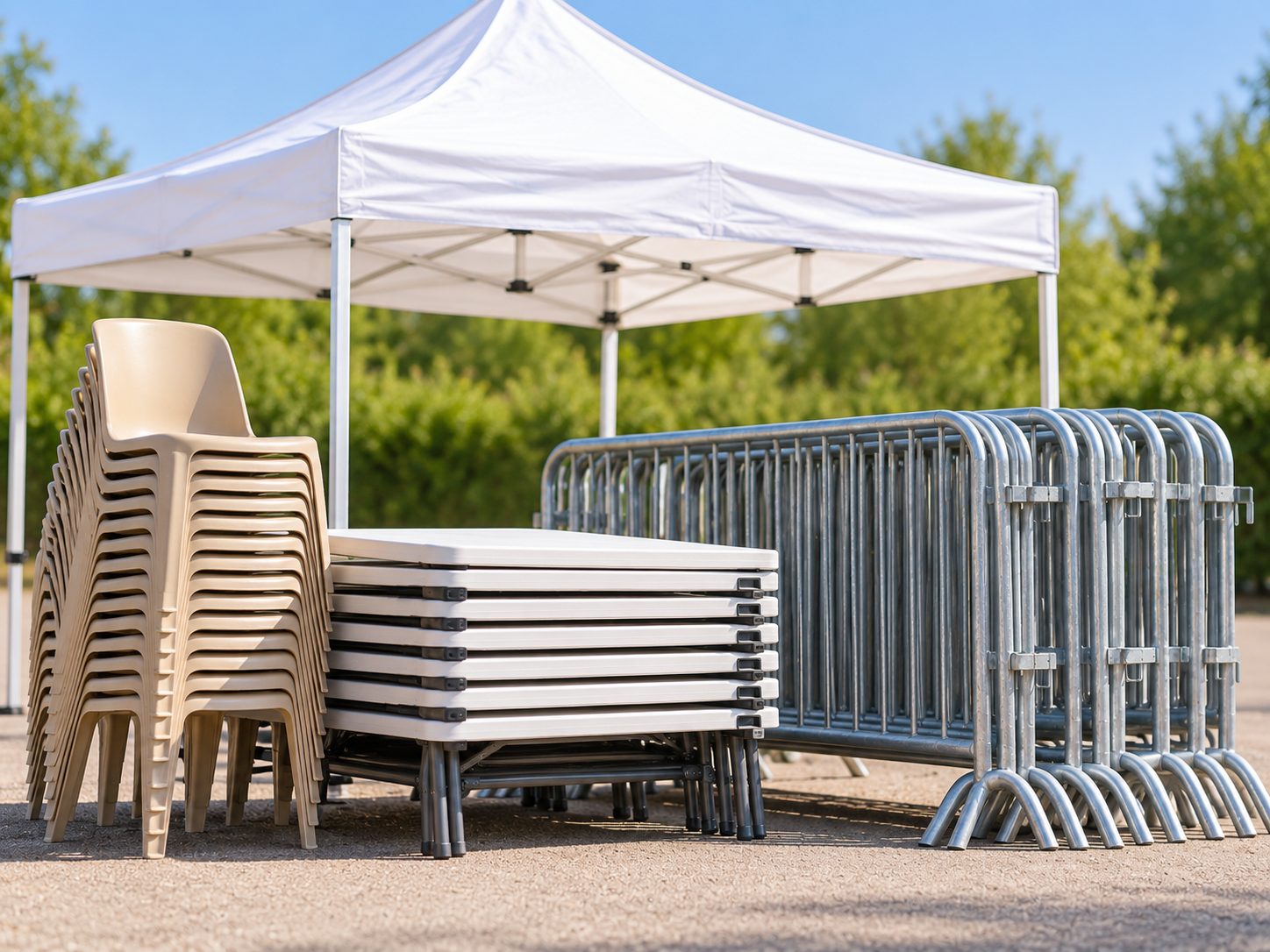 Matériel municipal mis à disposition des associations : barnum, chaises, tables et barrières