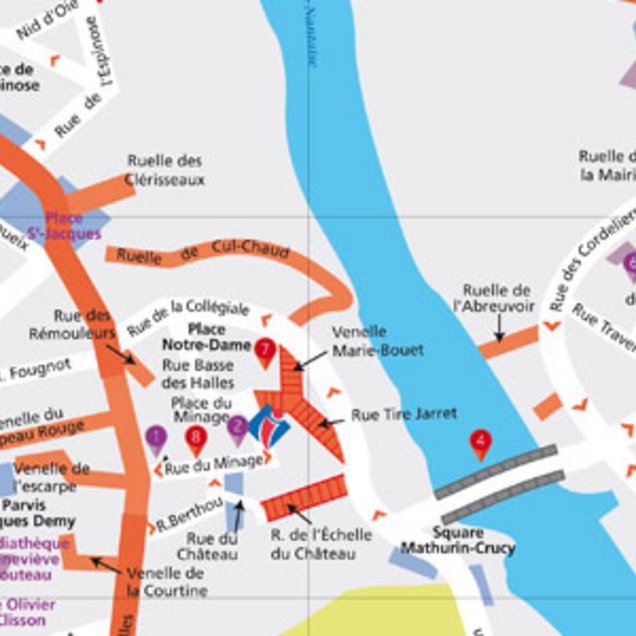 Carte du centre ville de Clisson