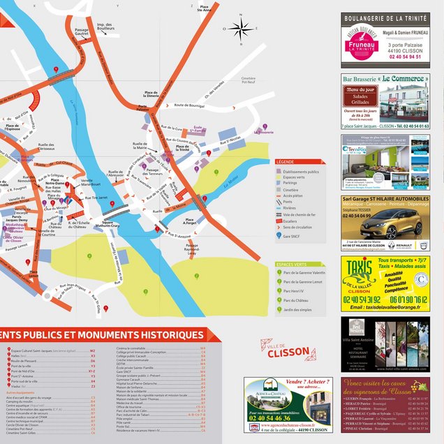 Plan de la Ville de Clisson - Centre historique